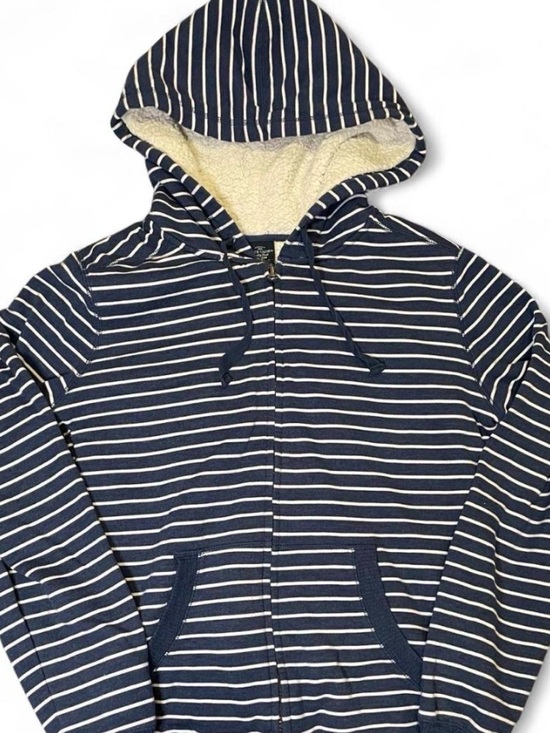 Faded Glory Other - Faded Glory Blue and White Striped Sherpa Lined Full-Zip Hoodie
